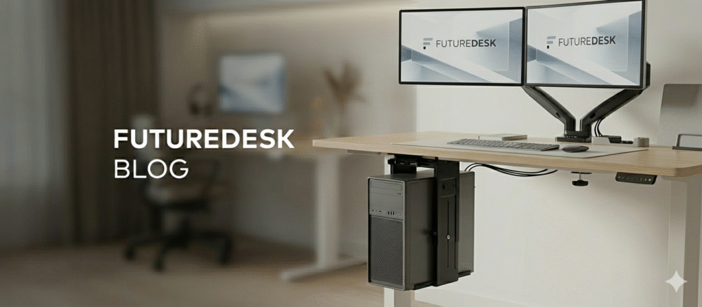 Banner showing a modern workspace design representing Future Desk’s blog on smart office solutions.